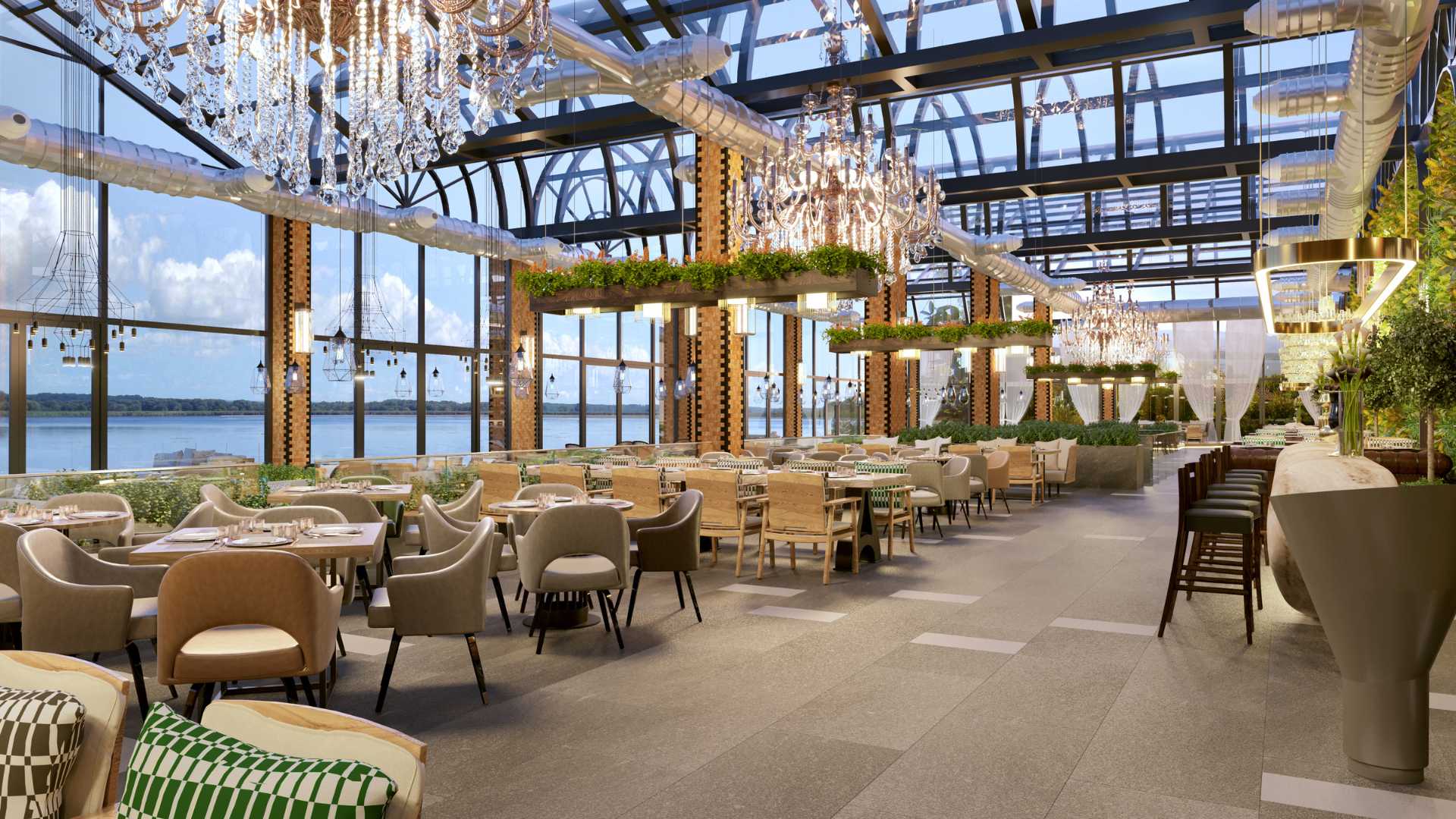 éclairage intérieur restaurant