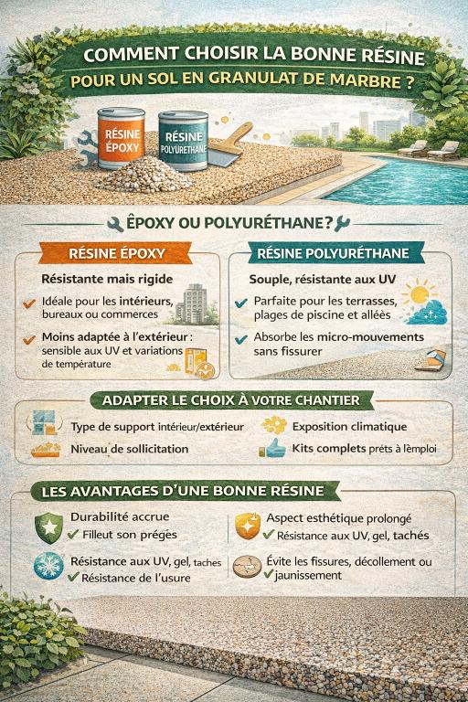 resine sol granulat de marbre